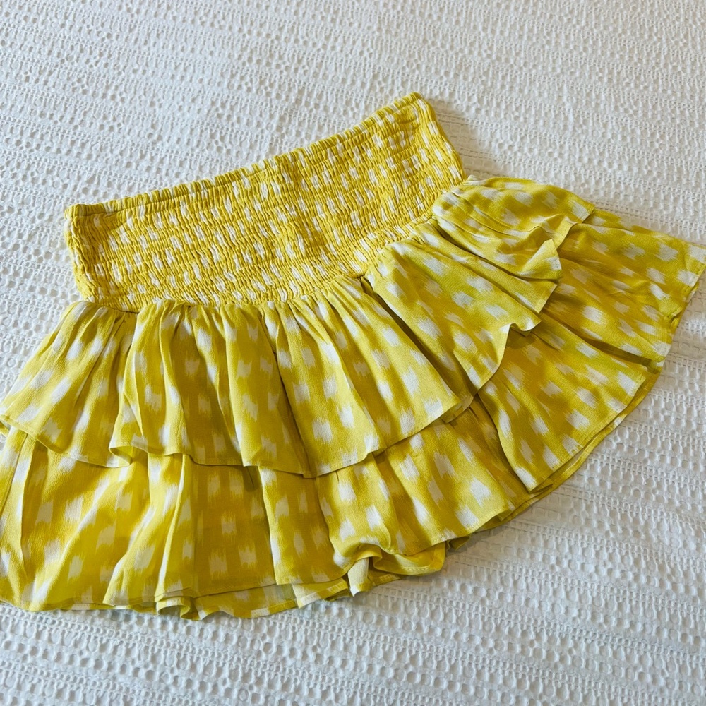 Cotton Candy Yellow Ruffled Mini Skirt